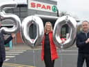 Conor O’Kane (left), Senior Partnership Manager with Marie Curie joins Lynsey Evans from Henderson Group and retailer, Peter McBride to celebrate SPAR NI retailers’ raising over £500,000 for Marie Curie since the partnership began in 2017. The half a million has gone towards a huge UK-wide total of £2,000,000 announced this week.