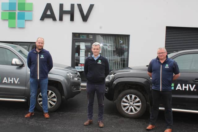 The AHV Ireland management team l to r of George Sherlock; Adam Robinsonand Paul Marrs