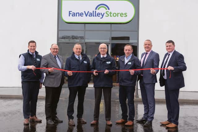 Left to right: Thomas Barnett, Head of Retail, Dessie Ferguson,  Procurement Director, John Best, Fane Valley Co-operative Vice-Chairman, Patrick Savage, Fane Valley Co-operative Chairman, George King, Armagh Store Manager, Trevor Lockhart,  Fane Valley Group Chief Executive & Paul Nugent, Fane Valley Stores Managing Director