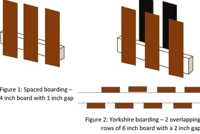 Difference between spaced boarding and Yorkshire boarding.