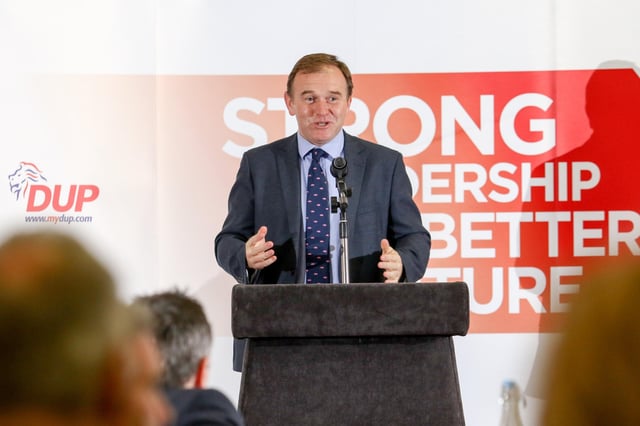 Philip Magowan Photography - Northern Ireland - October 19, 2016 MEPs Diane Dodds and David Simpson co-hosted a DUP Rural Affairs Breakfast at the La Mon Hotel and Country Club on Wednesday morning.  Pictured: George Eustice MP, Minister of State at the Department of Environment, Food and Rural Affairs, speaks at breakfast.  Photo: Philip Magowan