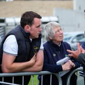 Anne and Mark Morrison chat to Paul Jeenes, Junior Vice President, Aberdeen Angus Cattle Society at the All Ireland Aberdeen Angus Championship Final at Newry Show. Photograph: Columba O'Hare