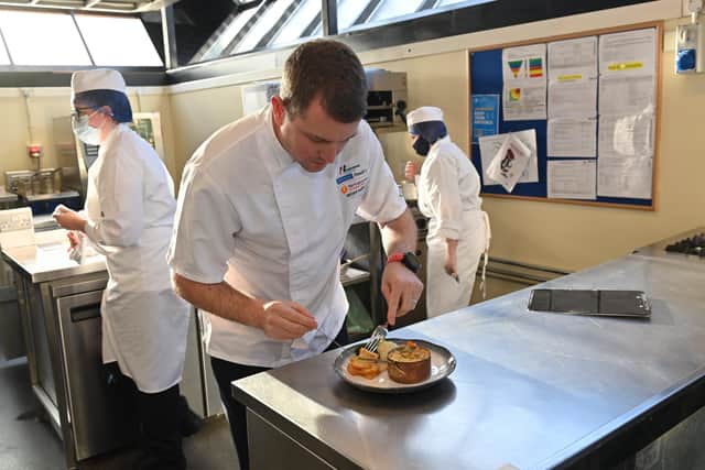 Geoff Baird, Business Development Chef at Henderson Foodservice, sponsors of the FutureChef competition, oversees the judging at a recent regional heat of the competition. All five finalists have now been chosen and will now work with their mentors towards the NI Final in February, where celebrity chef Jean-Christophe Novelli will be Head Judge.