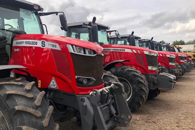 A line up of Massey Fergusons sold at the Sutton saleground.