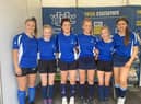 Crumlin YFC’s Junior Girls Football Team (From Left to Right) Emma Knox, Holly Knox, Amy Coulter, Lucy Steele, Katie Mills and Ellie Bassett