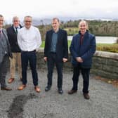 DAERA Minister Edwin Poots pictured with Harry Baxter, CEO Central Ministries, trustees from Central Ministries, and John-Joe O’Boyle, Chief Executive Forest Service at Castlewellan Castle.