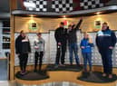 Members of Mourne YFC enjoy a trip to formula karting. Pictured from left to right. Rebecca Connor, Darragh Stevenson, Connor Gannon, Colm McNamee, Laura Bartley and Darren Corbett.