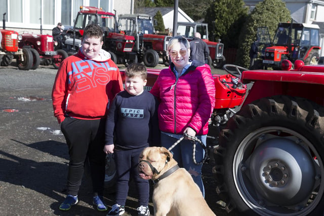 Pamela Brown, Alex Brown, Billy Wilmont and Coby pictured at the Mosside Tractor Run to raise funds for the Air Ambulance NI