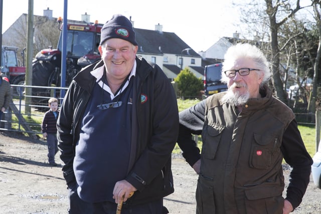 Nigel Evans and Denis Butler pictured at the Mosside Tractor Run to raise funds for the Air Ambulance NI