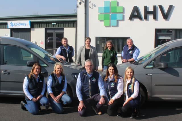 Animal Health Vision (AHV) has launched details of a charitytractor-pull between Clogher and Augher on Saturday 09 April. Thetractor will be supplied by The Grassmen. It is hoped that the event will raise £25,000 for Air Ambulance Northern Ireland. Attending the launch were Libby Clarke, Air Ambulance Northern Ireland; Courtney McMullan, the Grassmen and the members of the AHV team: AloisiaLoughran, Cathy McBride, Clodagh McGovern, Rachel Edgar, MalcolmBeattie, Paul Marrs and Colin Bolton