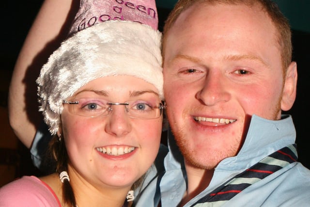 Jenni Woods and John Hook pictured at the St. Trinian's disco in the Coach, Banbridge, in 2007. Image: Kevin McAuley