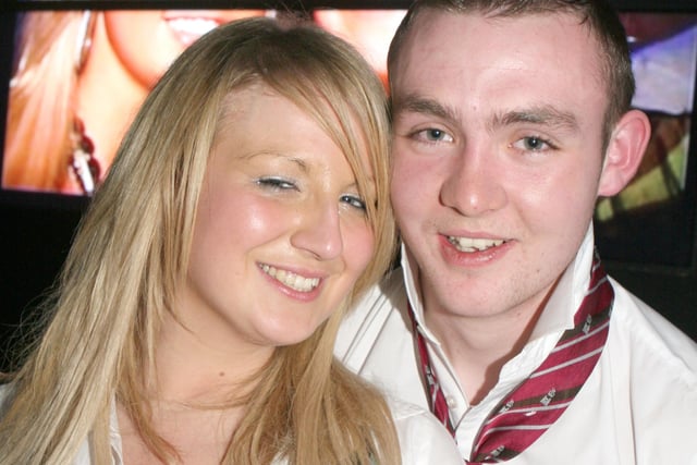 Denise Martin and Kinley Tener pictured at the St. Trinian's disco in the Coach, Banbridge, in 2007. Image: Kevin McAuley