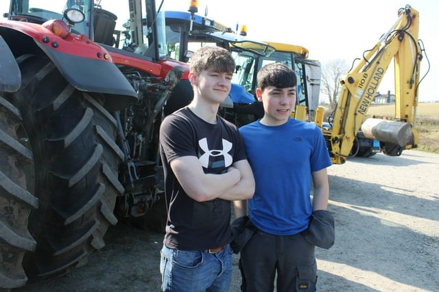 Jack McKibben and Daniel Minnis at the tractor run