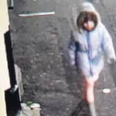 The young girl on CCTV. Anyone with information is asked to contact police urgently.