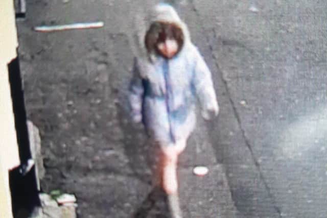 The young girl on CCTV. Anyone with information is asked to contact police urgently.