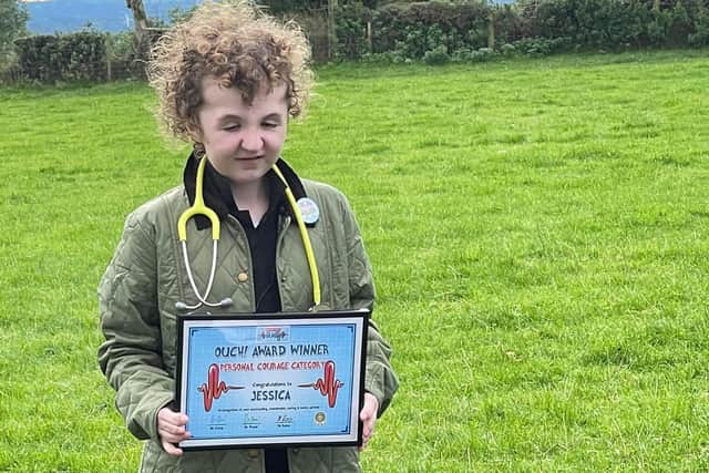 The young farmer with her BBC award