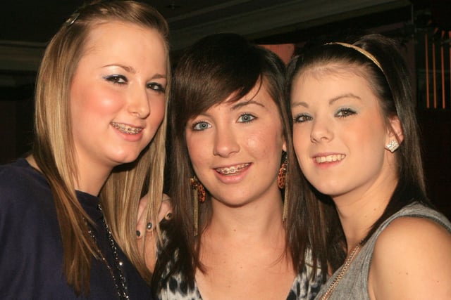 Alex Bailey, Chloe Brennan and Megan Pennie pictured during the Holestone boiler suit party at the Fort Royal in 2008. Image: Kevin McAuley