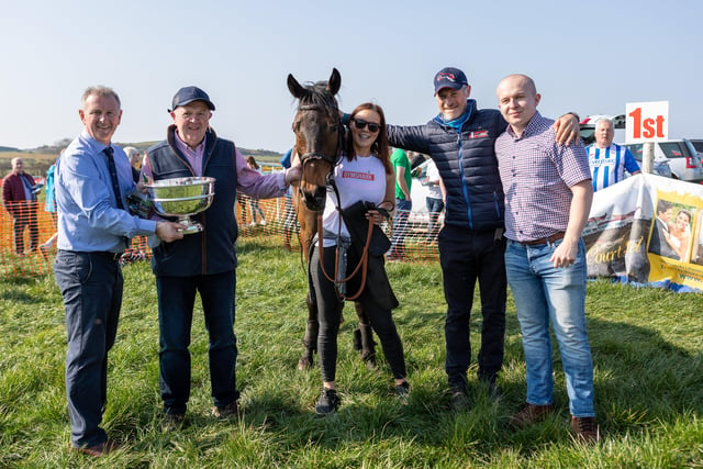 Winning horse from Division 1 of race 2 at the 2022 Route Hunt point to point at Portrush - Harjo
