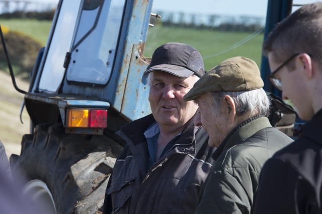 Irvine Kane chatting with friends,  pictured at Ballycastle and District ploughing match on Saturday. PICTURE KEVIN MCAULEY/MCAULEY MULTIMEDIA