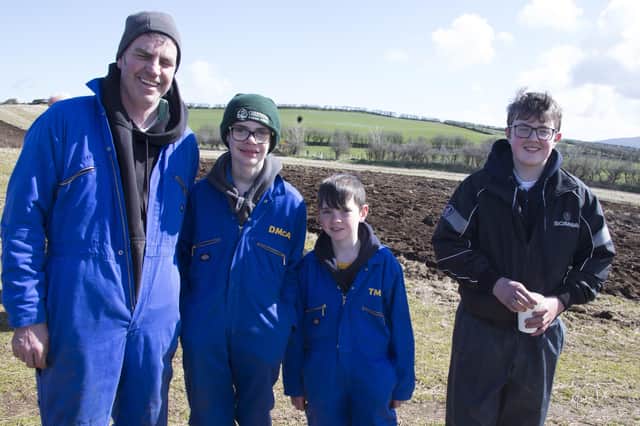 The McAllister family pictured with Ben McCurdy  at Ballycastle and District ploughing match on Saturday. PICTURE KEVIN MCAULEY/MCAULEY MULTIMEDIA