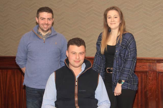 HYB co-ordinator Andrew Patton, and treasurer Jessica Hall, pictured with newly elecfted committee member Josh Ebron, at the clubâ€TMs AGM held in Antrim. Picture: Julie Hazelton