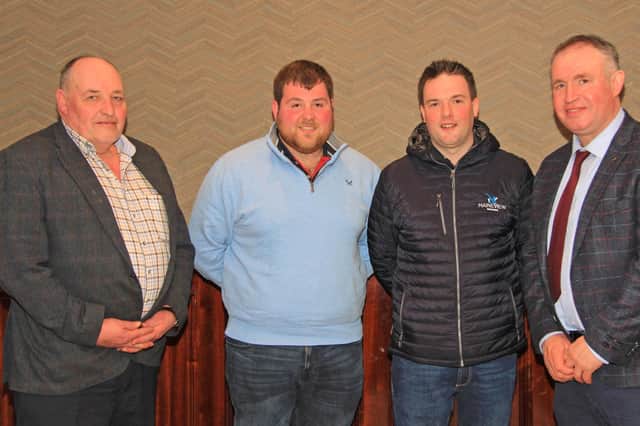 Newly elected committee members, from left: Gaston Wallace, Nuttâ€TMs Corner; John McLean, Bushmills; and Andrew Kennedy, Ballymena, pictured at Holstein NIâ€TMs 22nd AGM with Brian Jamieson, Dairy Herd Management, sponsor.  Missing from the picture are Kenny Watson, Macosquin; and David McNaugher, Aghadowey. Picture: Julie Hazelton