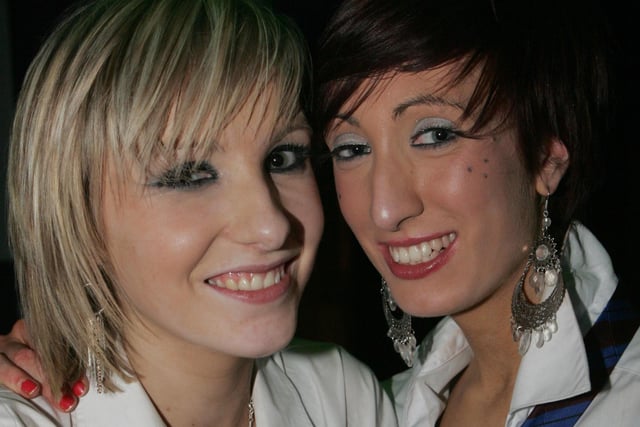 Gemma McCullough and Helen Taylor pictured at the St Trinian's nigfht disco held at the Coach in Banbridge organised by Artana YFC in 2009. Picture Steven McAuley/Kevin McAuley Photography Multimedia.
