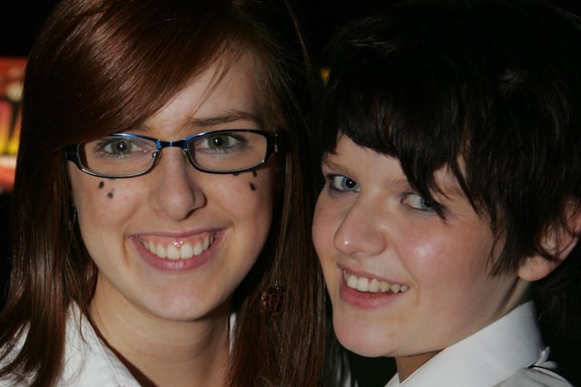 Laura Buchanan and Krystal Conway pictured at the St Trinian's night disco held at the Coach in Banbridge organised by Artana YFC in 2009. Picture Steven McAuley/Kevin McAuley Photography Multimedia.