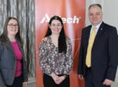 Chatting at the Guild of Agricultural Journalists press briefing heldearlier this week: left to right - Rebecca McConnell, Guild Secretary; Tracey Donaghey, UFU Communications' Officer and Alltech's European vice president Patrick Charlton
