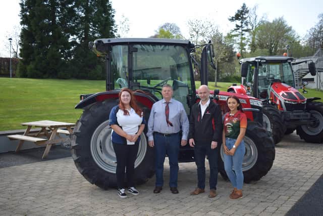 Winners of the Scavenger Hunt: Shannen Vance, Trillick YFC, Cecil Troughton, Troughton and Bell, Ponyntzpass, Samuel Bell ,William Bell Tractors, Fivemiletown and Natalie Burrows, Cappagh YFC