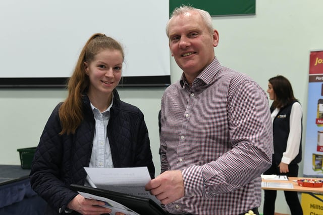 John McAllister, Land Mobility, YFCU discussed opportunities for share farming with BSc (Hons) Degree in Agricultural Technology student Lauren Stinson.