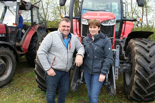 Warren and Joanne McConnell arrive for the tractor run