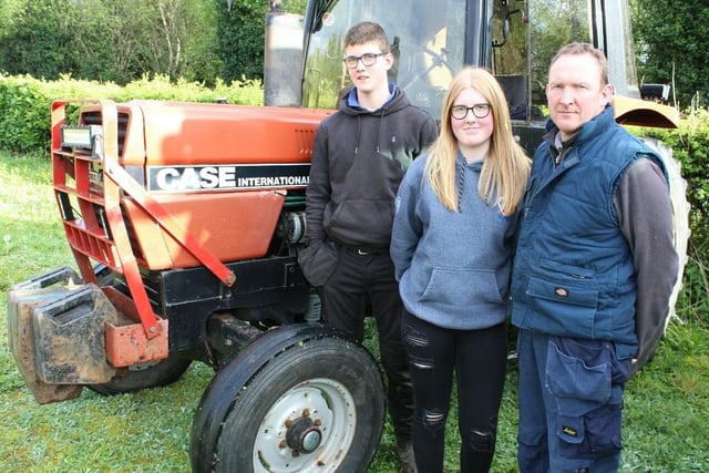 Harry, Holly and Derek Bingham at the tractor run last Friday night