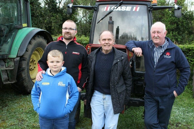 From left: David and Alfie Henning, Harold Truesdale and Robert McElroy supported the tractor run