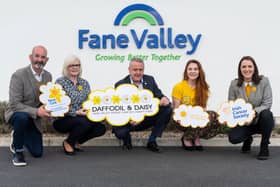 Left to right: Conor O’Kane, Senior Partnership Manager at Marie Curie, Oonagh Chesney, Fane Valley Company Secretary, Trevor Lockhart, Fane Valley Group Chief Executive, Alex Murdock, Corporate Fundraiser - Cancer Fund for Children and Claire Bowman, Corporate Partnerships Manager at the Irish Cancer Society.