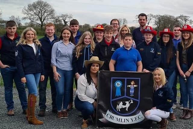 Crumlin YFC's performers: Back row, Jake Ferguson, Harvey Johnston, Cameron McRoberts, Anna Steele, Andrew Reid, Joanna Donnelly, Stuart Gilbert and Gavin Murray. Middle row, Laura Murray, Emma Knox, Holly Knox, Lewis Clark, Eoin Donnelly, Flora Clark, Abbie McCann and Lucy Steele. Front row, Rhiannon Gribbon and Katie Mills
