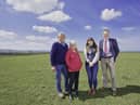 Pictured L-R is Don Holland and Dorothea Holland from Bank of Ireland Open Farm Weekend participating farm D&D Holland, Lauren Truesdale Sustainability Projects Manager for LMC and David Brown Ulster Farmers’ Union President