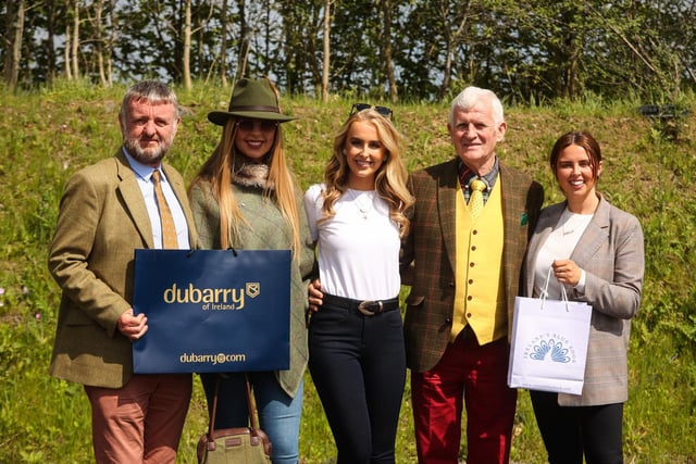 The Most Appropriately Dressed Lady and Gent Runner-Up’s at the 2022 Balmoral Show were Jessica House from Hillsborough and Michael Ryan from Tipperary.  Pictured (L-R) Paul Corson, Dubarry of Ireland, Jessica House, judge Cool FM’s Katharine Walker, Michael Ryan and Nicole Beatty, Ireland’s Blue Book.