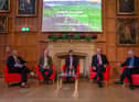 The panel discussion featuring Prof John Gilliland; Hugh Harbison; Thomas Duffy; Alisdair MacLeod; Prof Gerry Boyle