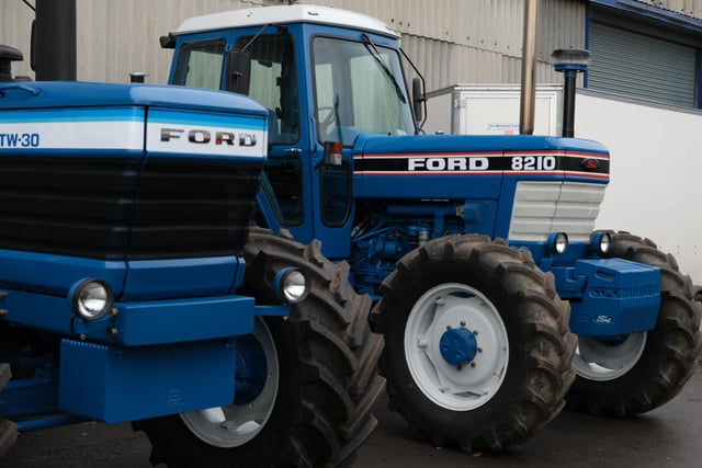 Two Ford brand tractors at the Somerset Vintage Farm Show. Image: Raw Cut Television