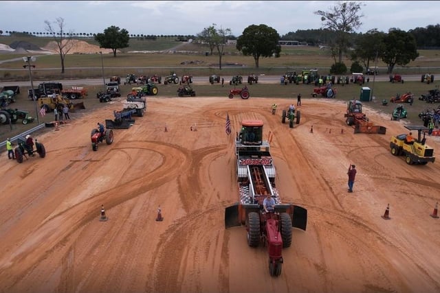 Aerial screenshot of the Zellwood Super Pull event taken from Raw Cut rushes. Image: Raw Cut Television