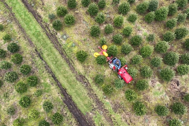 Aerial screenshot of contributor Gary John Hewings on Sirio 4x4 Compact tractor taken from Raw Cut rushes. Image: Raw Cut Television