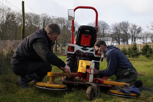 Contributors Stuart Kirkup and Gary John Hewings working on Sirio 4x4 Compact tractor. Image: Raw Cut Television
