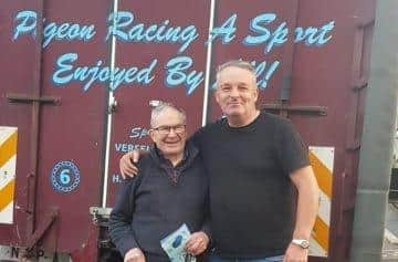 Nipa Lorry driver Dessie Graham with Brendan Corley.