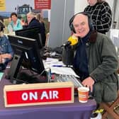 Wendy Gallagher, BOIOFW project manager pictured with Frank Mitchell,
during the live U105 Broadcast at the UFU Balmoral stand.
