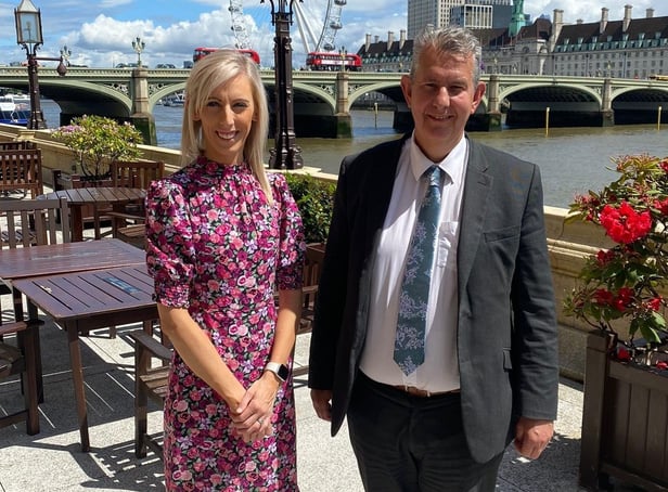 Upper Bann DUP MP Carla Lockhart with DAERA Minister Edwin Poots MLA at Westminster this week