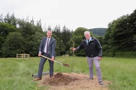 Minister Poots is pictured with John Joe O’Boyle, Chief Executive Officer, Forest Service Northern Ireland.
