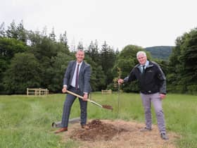 Minister Poots is pictured with John Joe O’Boyle, Chief Executive Officer, Forest Service Northern Ireland.