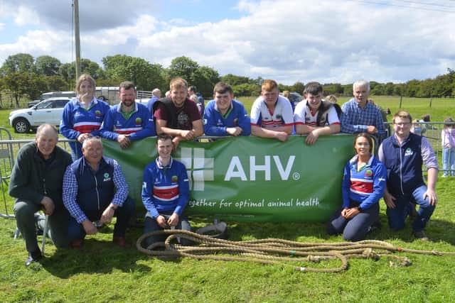 Lisnamurrican who were the Tug 'O' War Champions at the Ballymena Show are seen with competition sponsor Paul Mairs of AVH.
