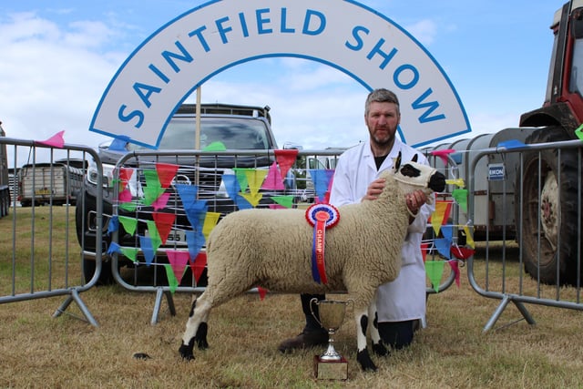 The Kerryhill Champion owned by Stuart (pictured) and Wallace Clarke of the Fordes Flock. The father and son also took Reserve Champion.